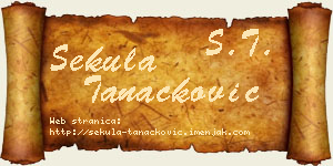 Sekula Tanacković vizit kartica